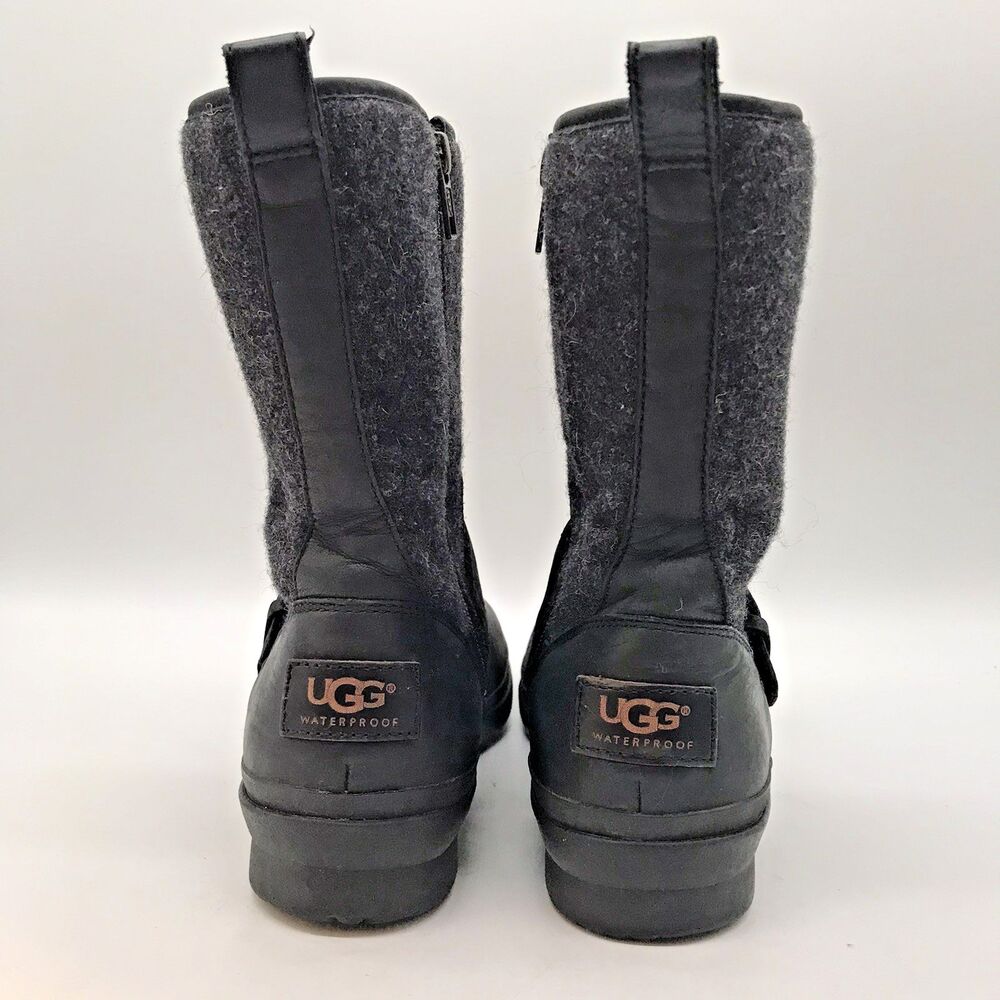 UGG Black and Gray Combat Boots - Picture 4 of 12